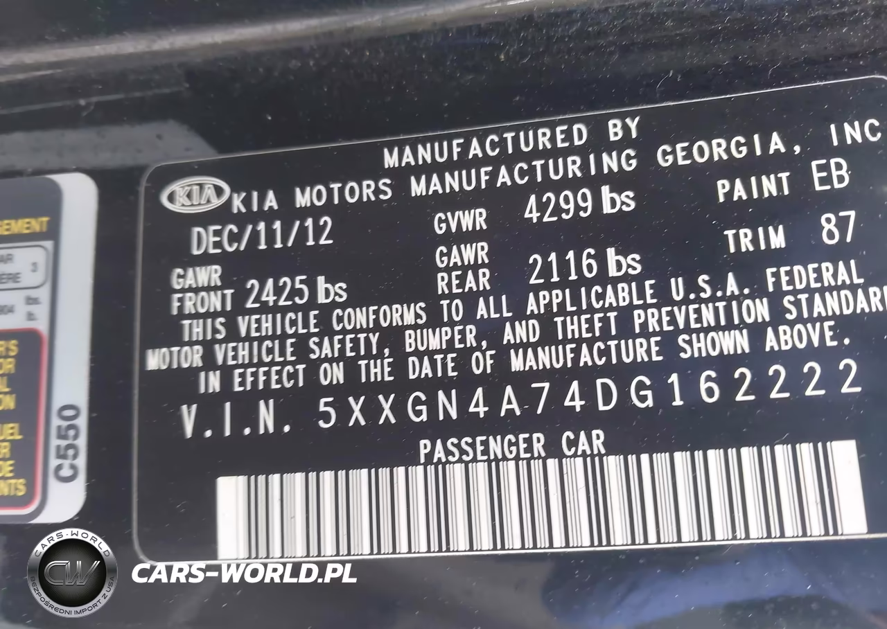 2013 Kia Optima Ex VIN:5XXGN4A74DG162222 - 9
