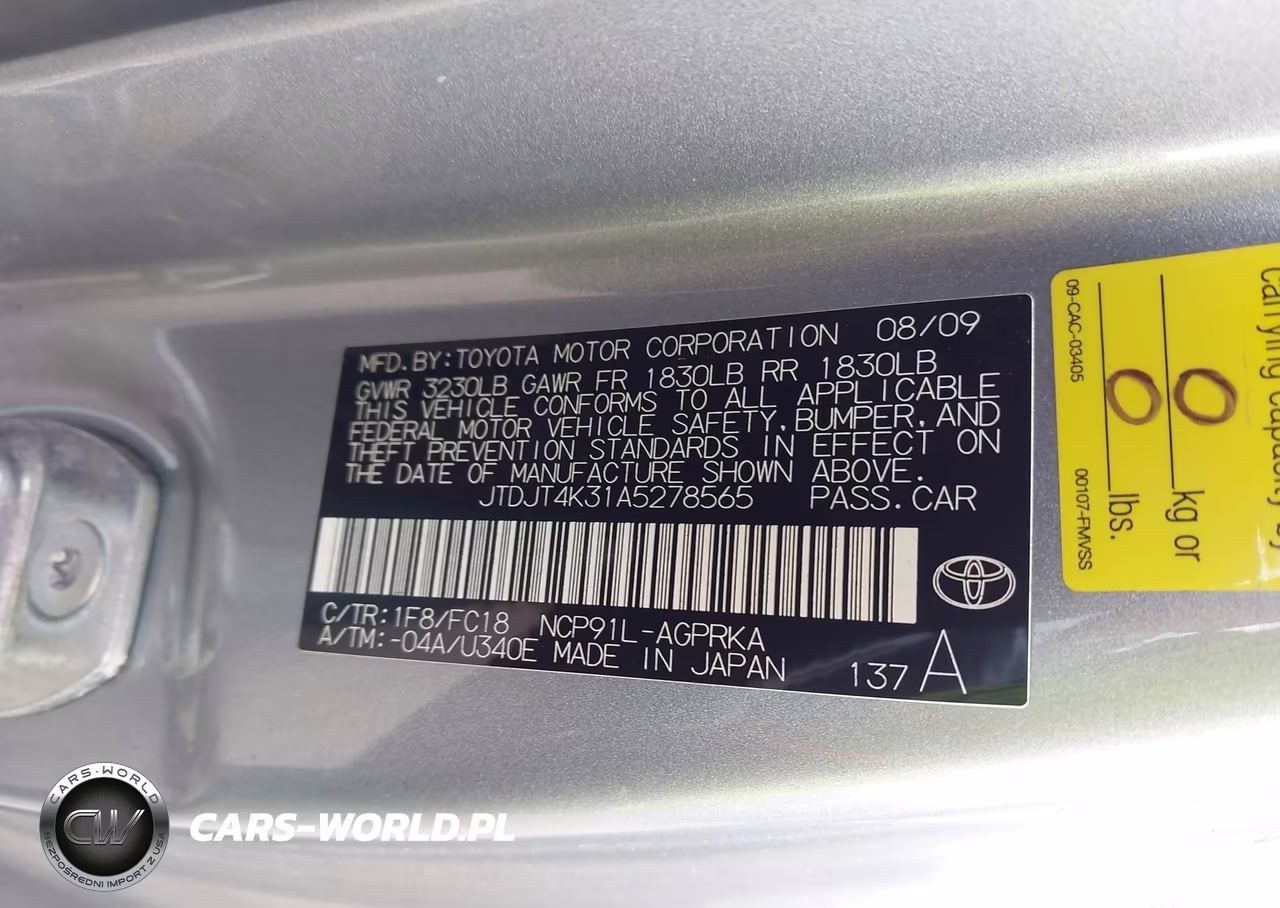 2010 Toyota Yaris VIN:JTDJT4K31A5278565 - 9