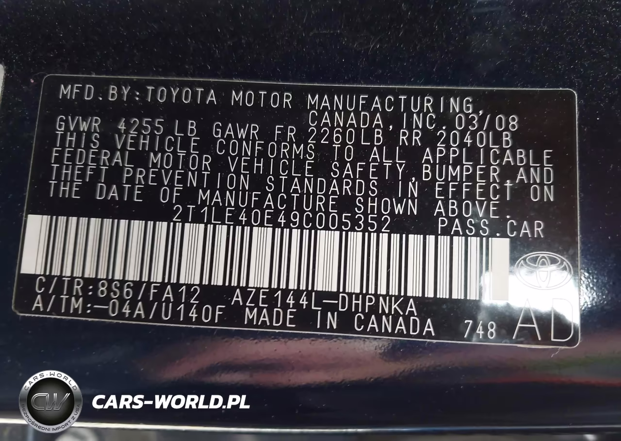 2009 Toyota Matrix S VIN:2T1LE40E49C005352 - 9