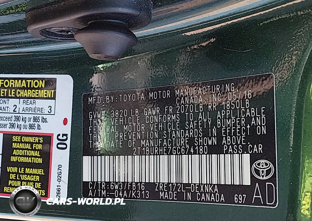 2016 Toyota Corolla Le VIN:2T1BURHE7GC674180 - 9