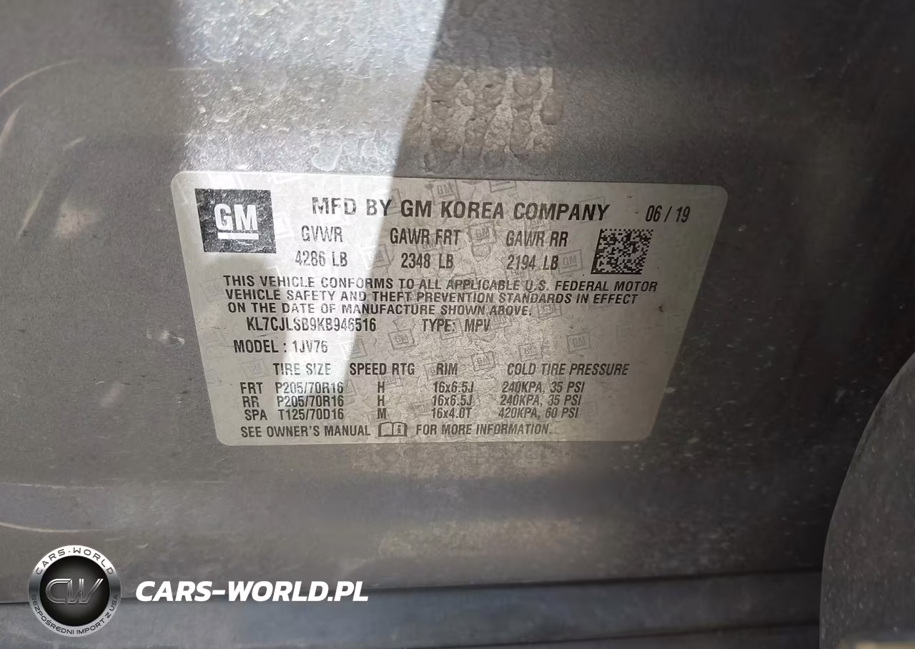 2019 Chevrolet Trax Lt VIN:KL7CJLSB9KB946516 - 9