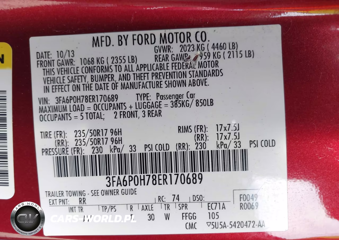 2014 Ford Fusion Se VIN:3FA6P0H78ER170689 - 9