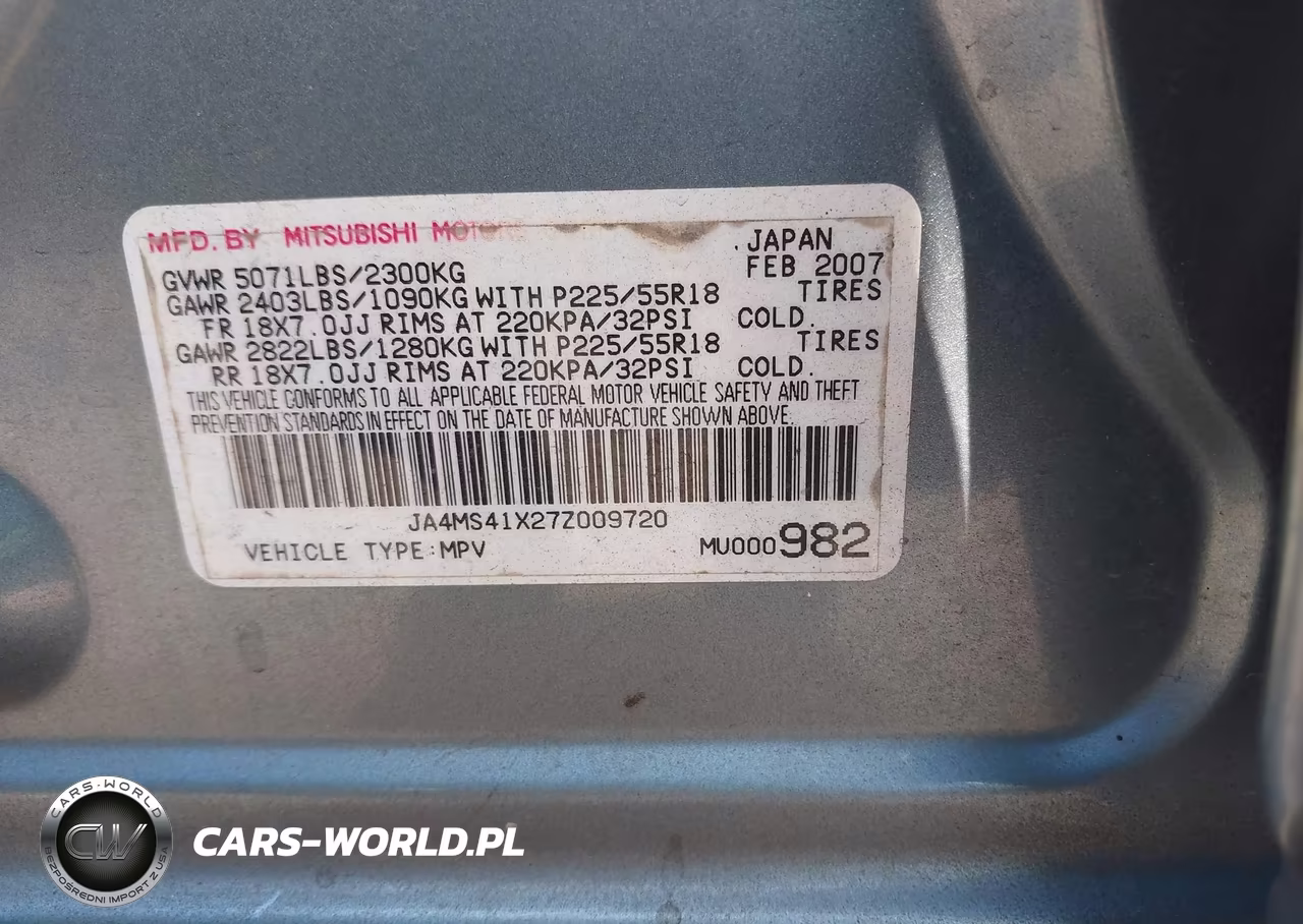 2007 Mitsubishi Outlander Xls VIN:JA4MS41X27Z009720 - 9