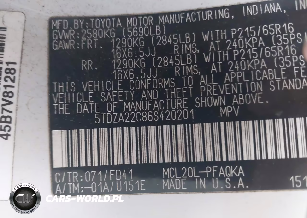2006 Toyota Sienna Xle VIN:5TDZA22C86S420201 - 9