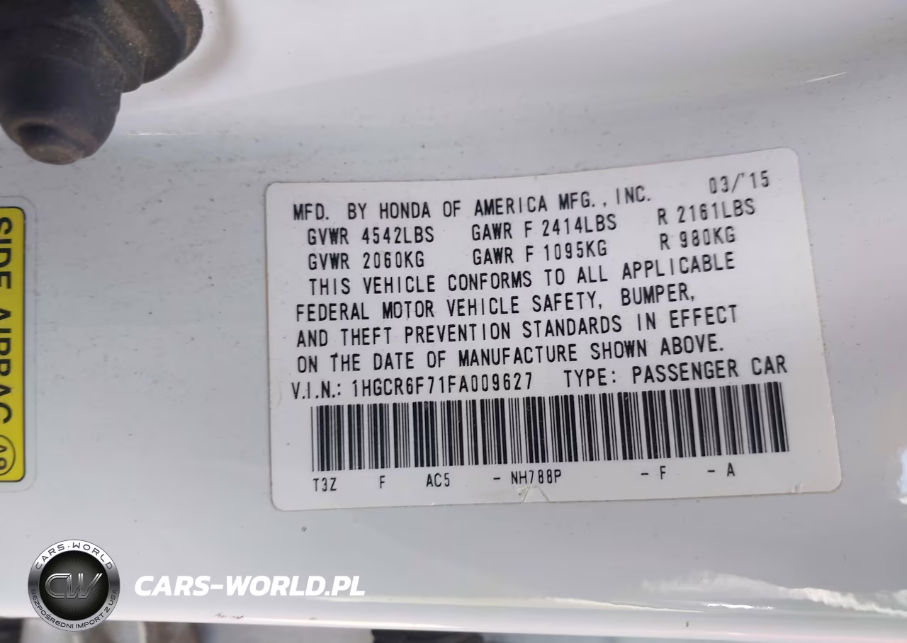 2015 Honda Accord Hybrid Touring VIN:1HGCR6F71FA009627 - 9