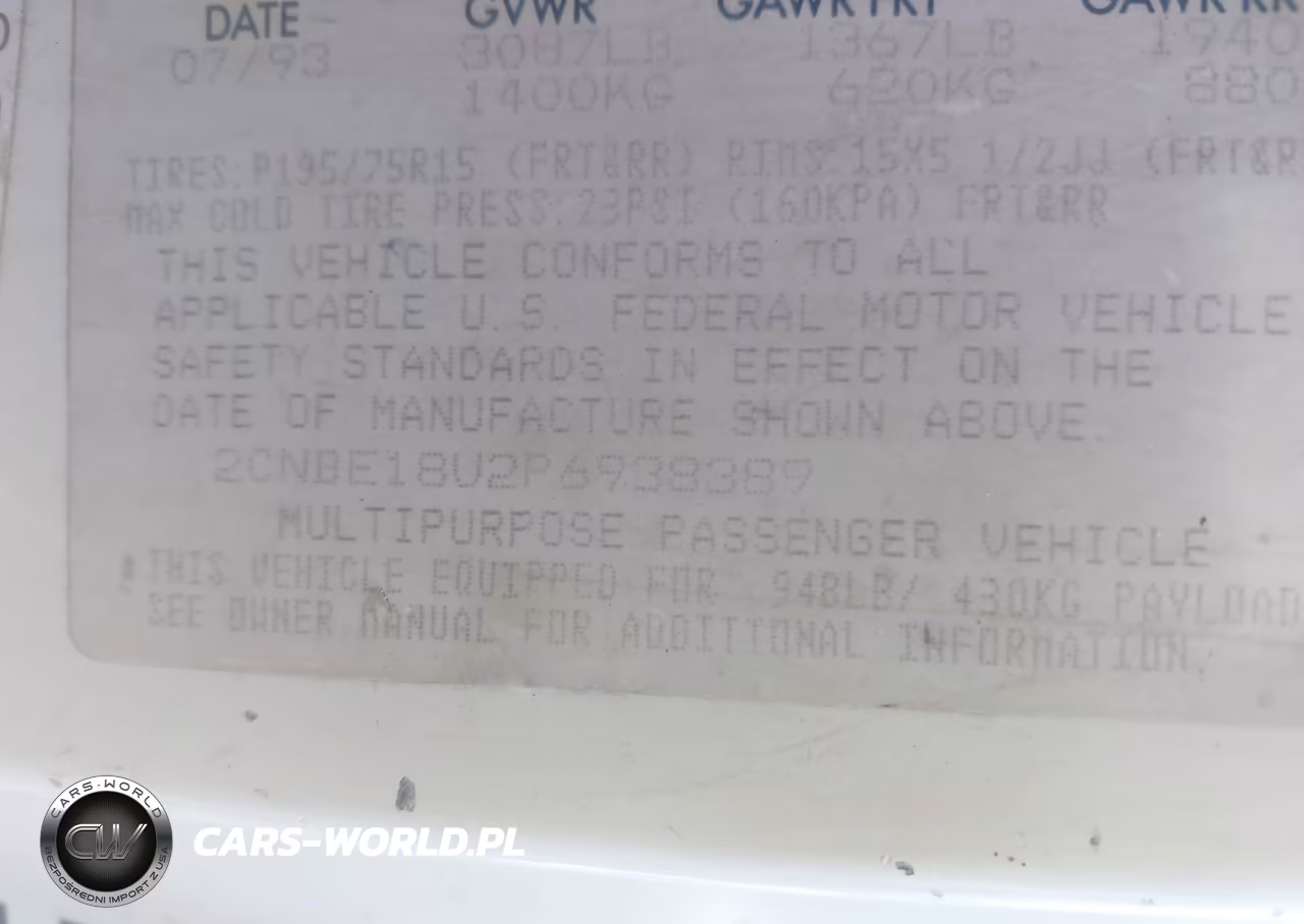 1993 Geo Tracker VIN:2CNBE18U2P6938389 - 9