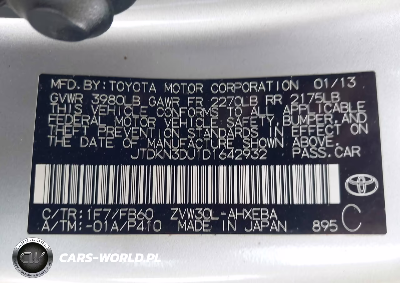 2013 Toyota Prius Two VIN:JTDKN3DU1D1642932 - 9