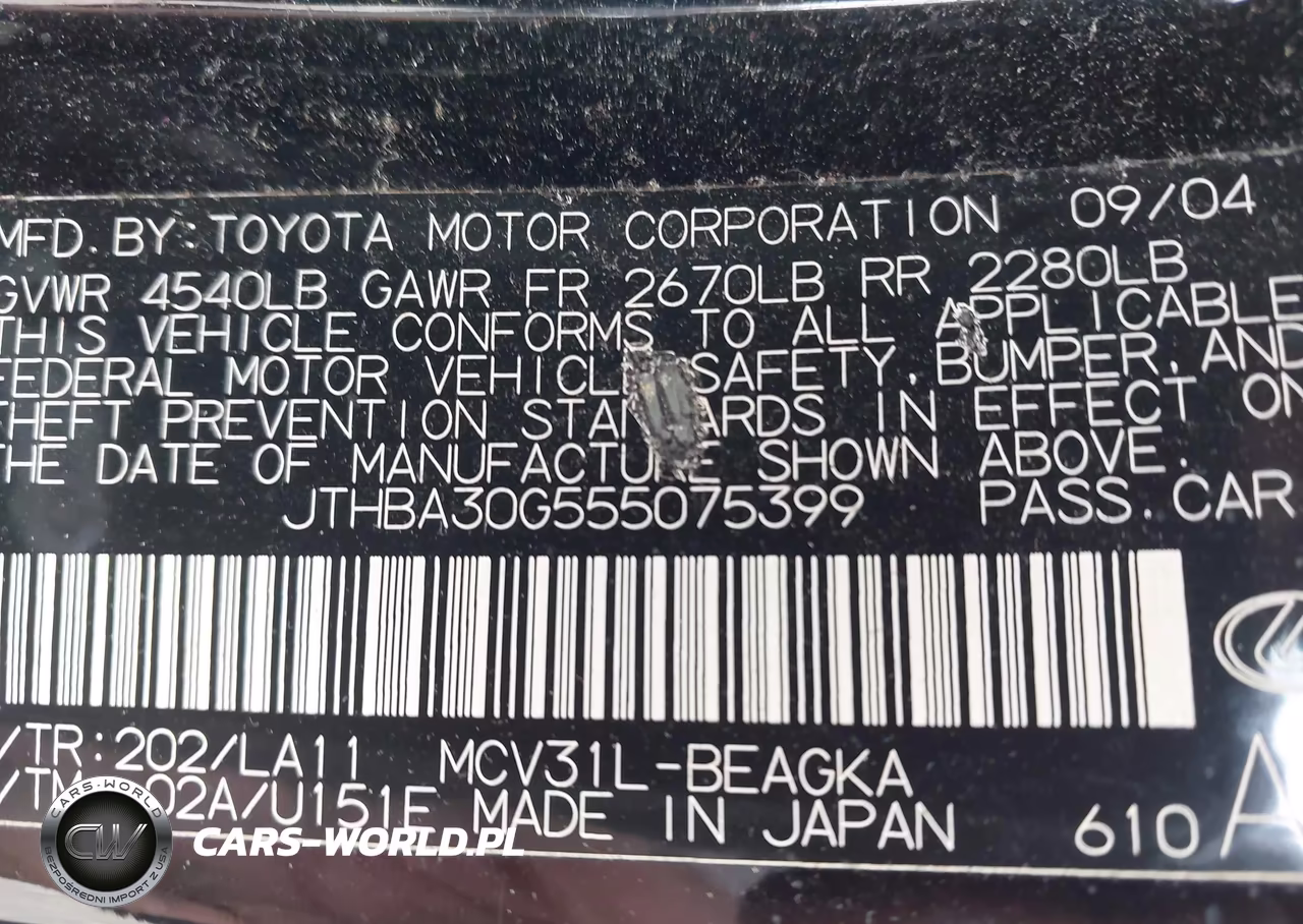2005 Lexus Es 330 VIN:JTHBA30G555075399 - 9