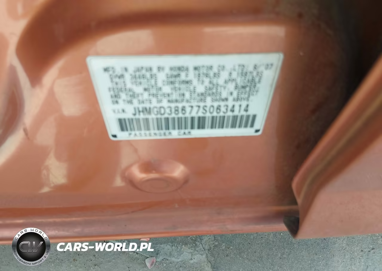 2007 Honda Fit Sport VIN:JHMGD38677S063414 - 9