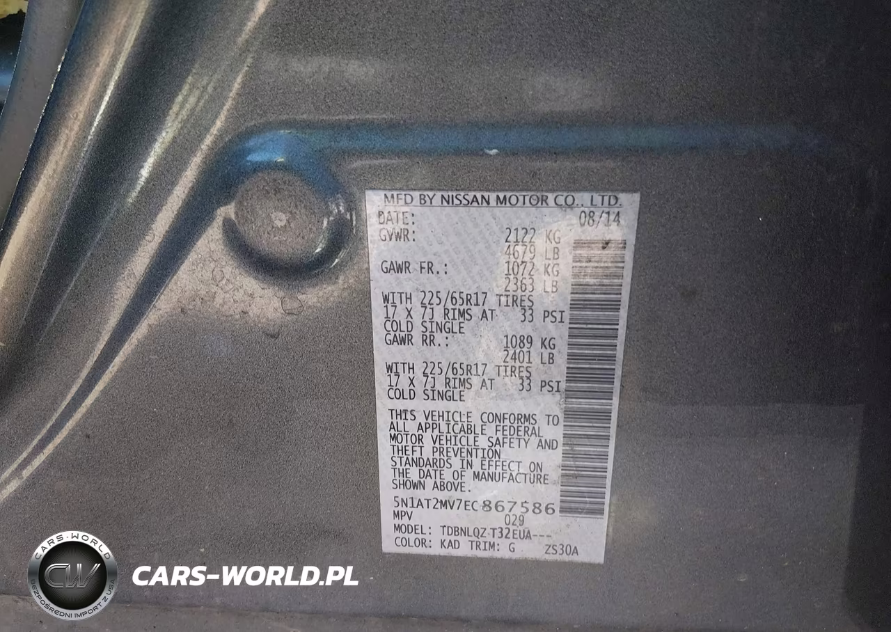 2014 Nissan Rogue Sv VIN:5N1AT2MV7EC867586 - 9
