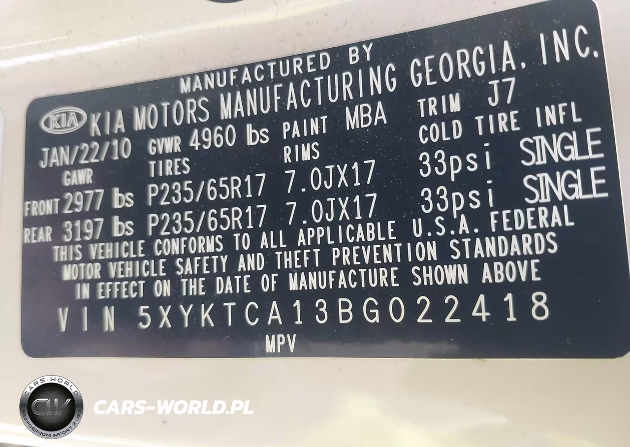 2011 Kia Sorento Lx VIN:5XYKTCA13BG022418 - 9