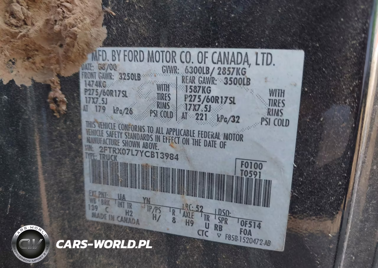 2000 Ford F-150 Lariat-Xl-Xlt VIN:2FTRX07L7YCB13984 - 9