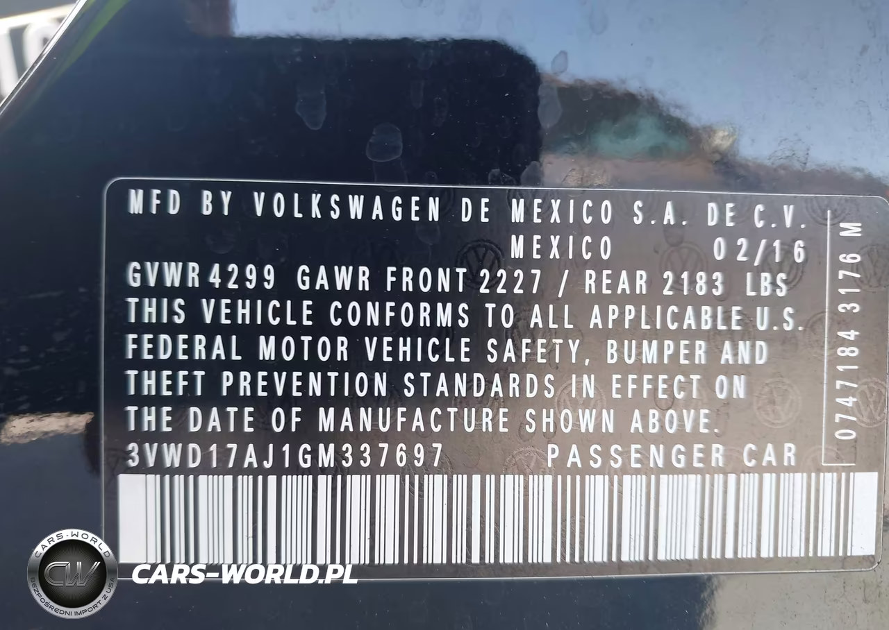 2016 Volkswagen Jetta 1.8T Sport VIN:3VWD17AJ1GM337697 - 9