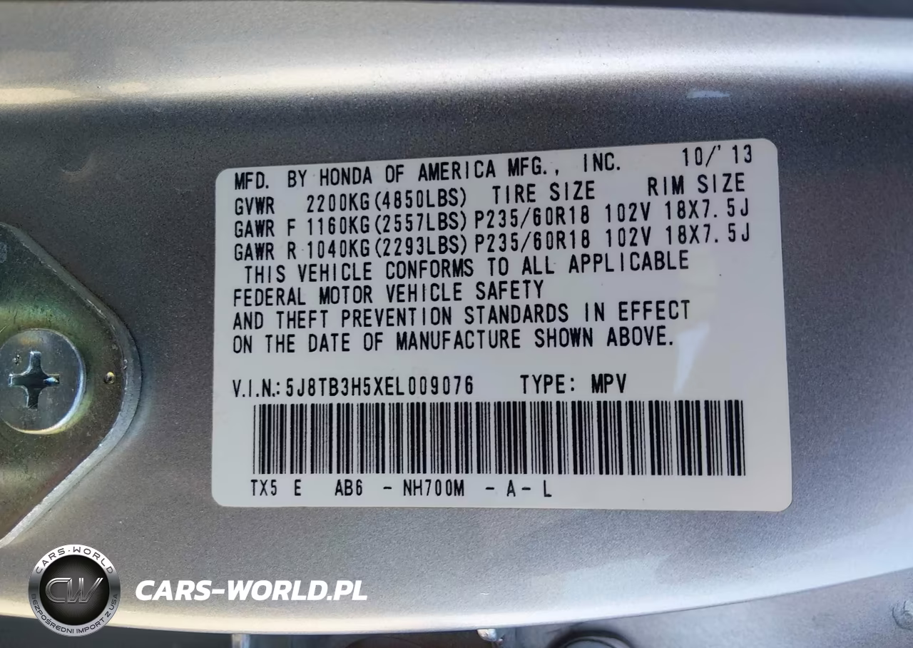 2014 Acura Rdx VIN:5J8TB3H5XEL009076 - 9