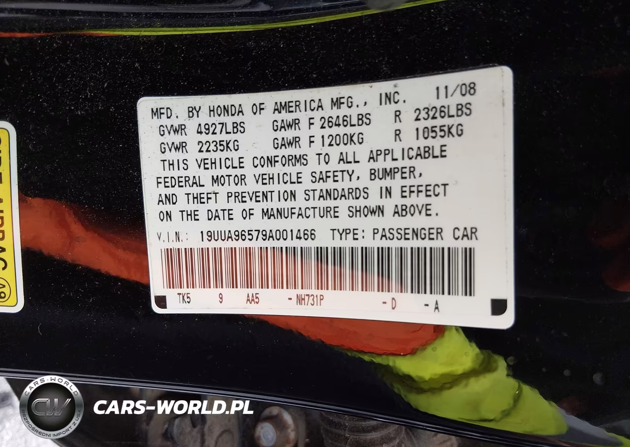 2009 Acura Tl 3.7 VIN:19UUA96579A001466 - 9