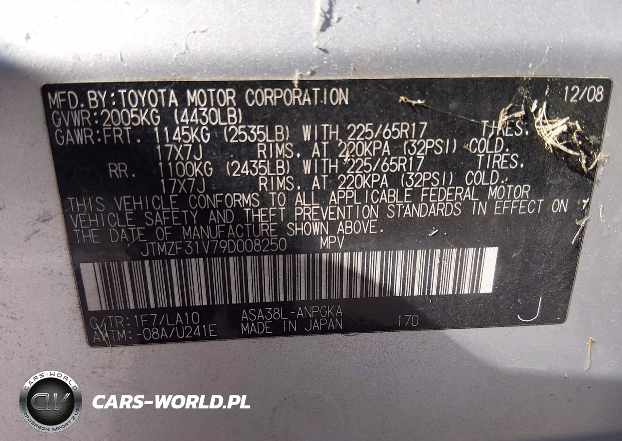 2009 Toyota Rav4 Limited VIN:JTMZF31V79D008250 - 9