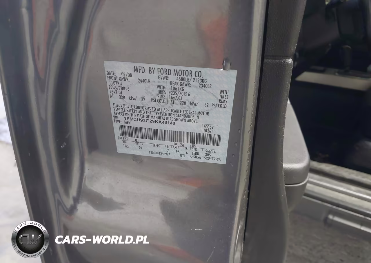 2009 Ford Escape Xlt VIN:1FMCU93G29KA46148 - 9