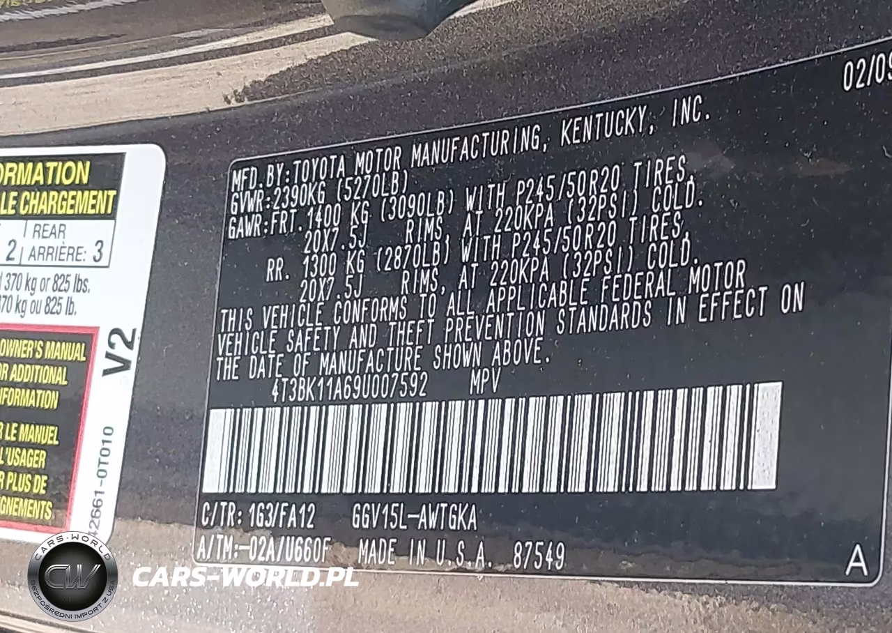 2009 Toyota Venza Base V6 VIN:4T3BK11A69U007592 - 9
