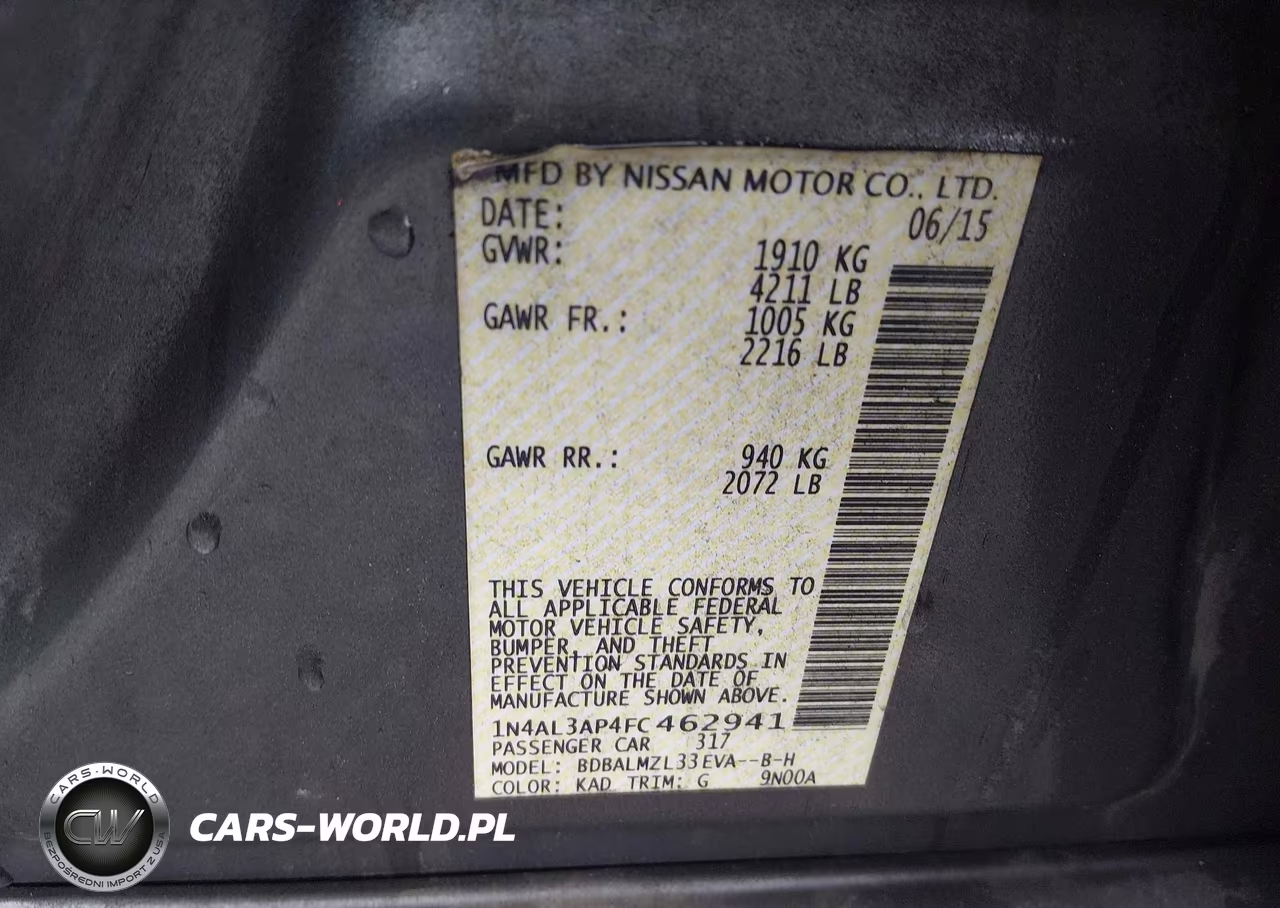 2015 Nissan Altima 2.5 Sv VIN:1N4AL3AP4FC462941 - 9