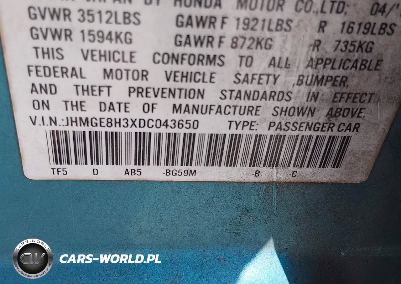 2013 Honda Fit VIN:JHMGE8H3XDC043650 - 9