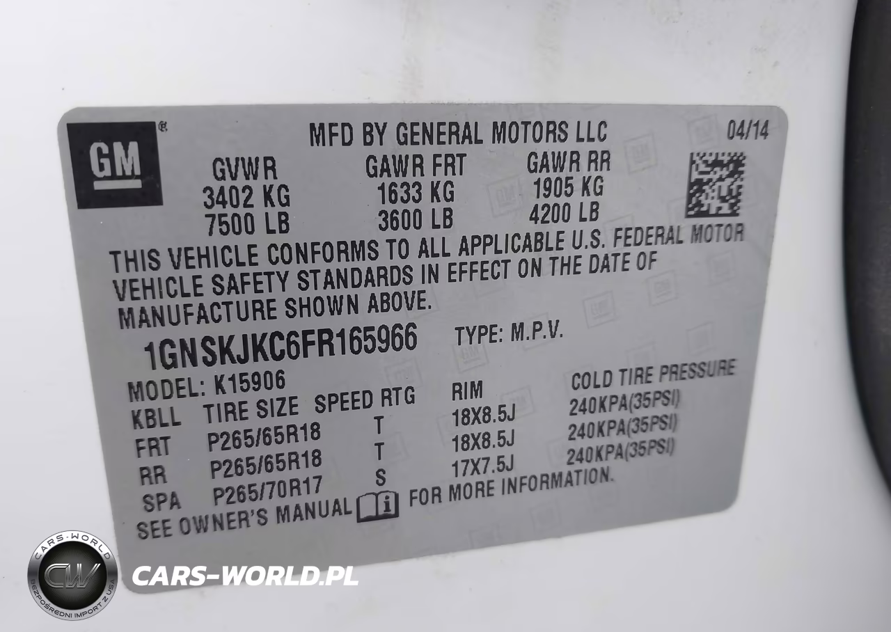 2015 Chevrolet Suburban 1500 Lt VIN:1GNSKJKC6FR165966 - 9