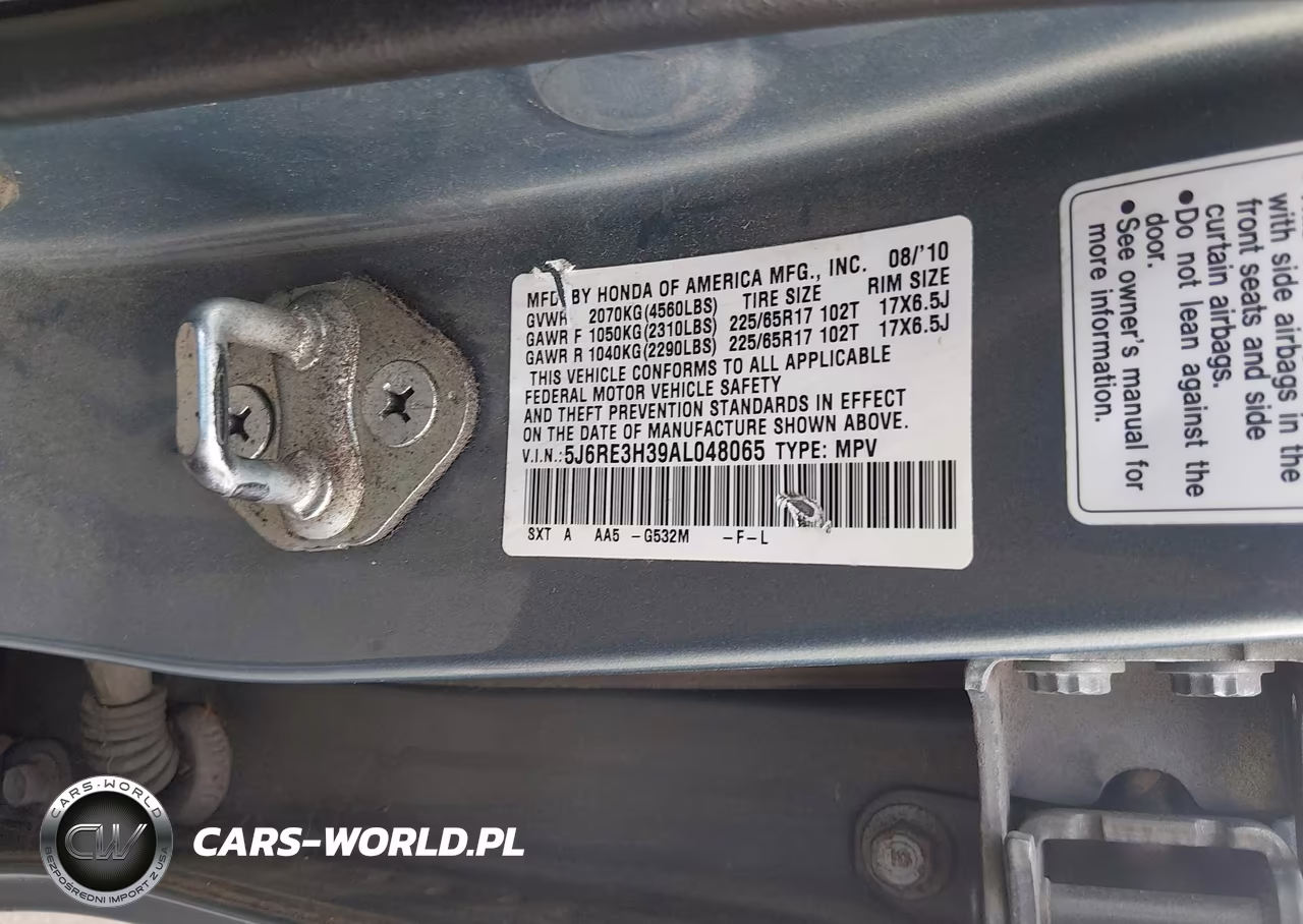 2010 Honda Cr-V Lx VIN:5J6RE3H39AL048065 - 9