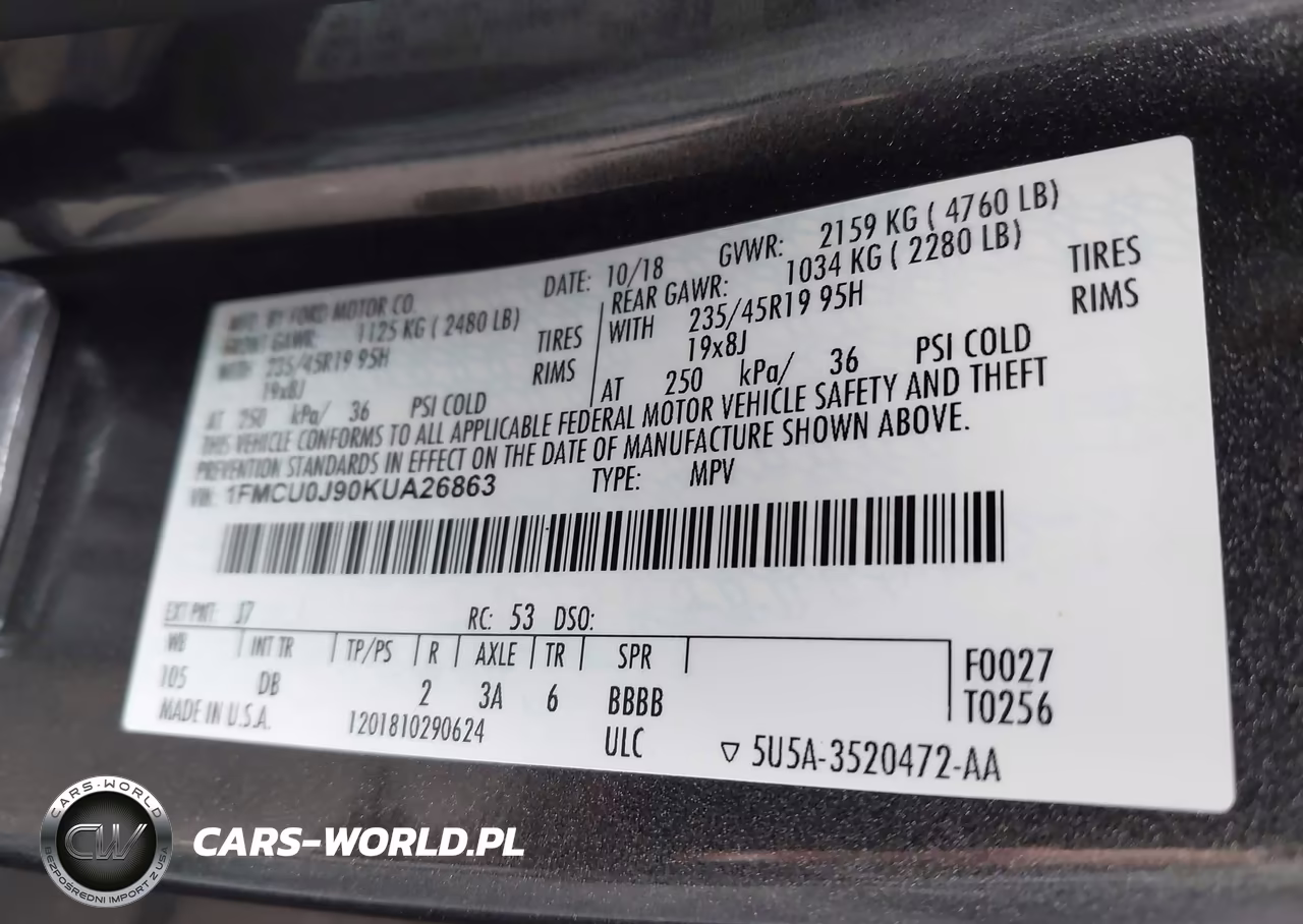2019 Ford Escape Titanium VIN:1FMCU0J90KUA26863 - 9