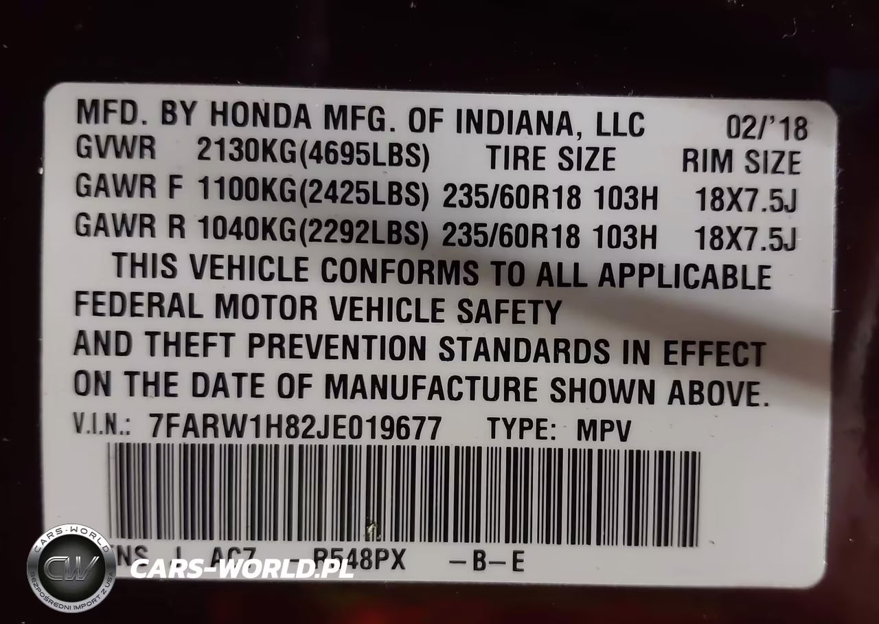 2018 Honda Cr-V Ex-L-Ex-L Navi VIN:7FARW1H82JE019677 - 9
