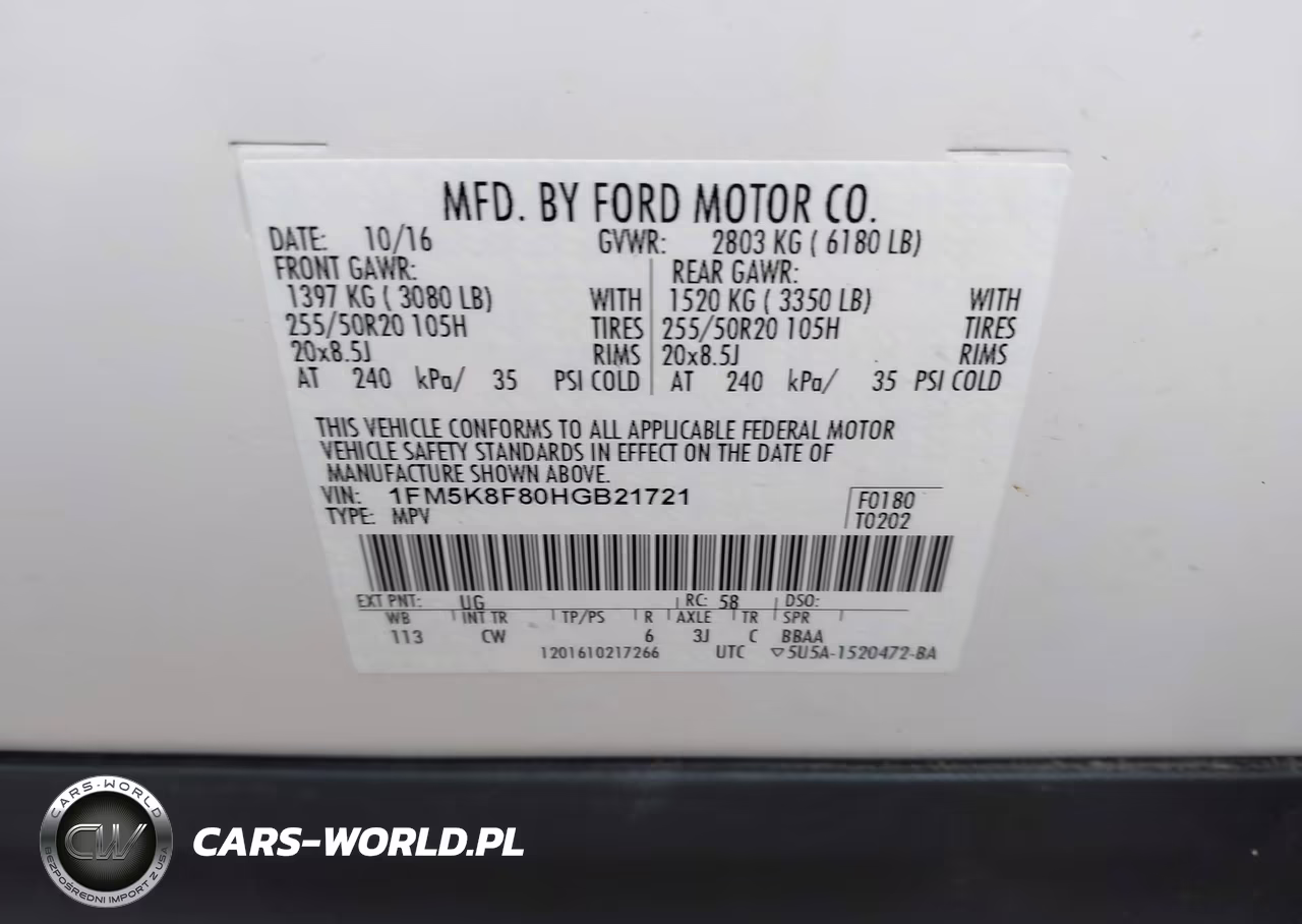 2017 Ford Explorer Limited VIN:1FM5K8F80HGB21721 - 9