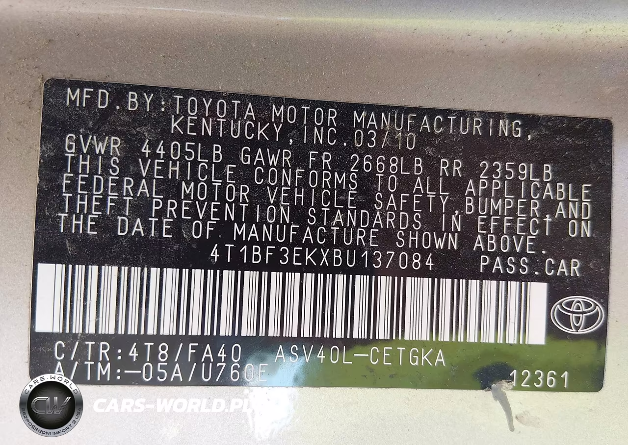 2011 Toyota Camry Xle VIN:4T1BF3EKXBU137084 - 9