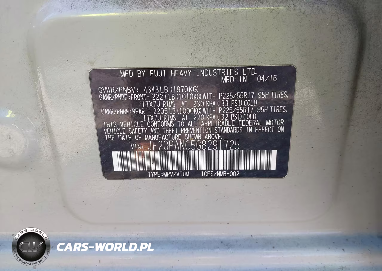 2016 Subaru Crosstrek 2.0I Limited VIN:JF2GPANC5G8291725 - 9