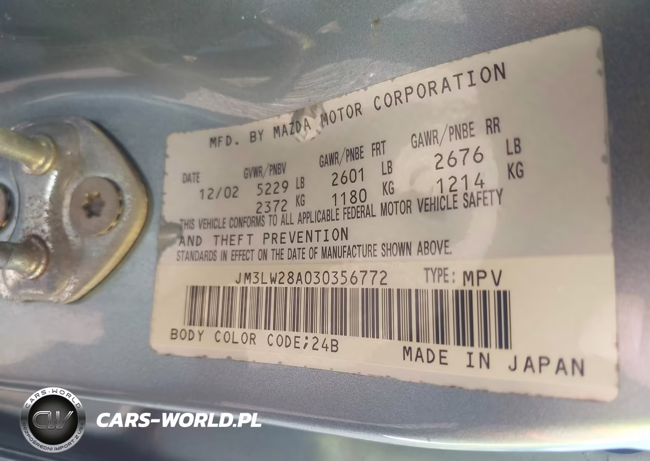 2003 Mazda Mpv Es-Lx-Lx-Sv VIN:JM3LW28A030356772 - 9