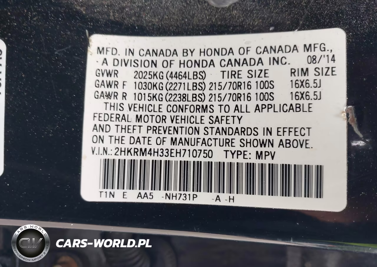 2014 Honda Cr-V Lx VIN:2HKRM4H33EH710750 - 9