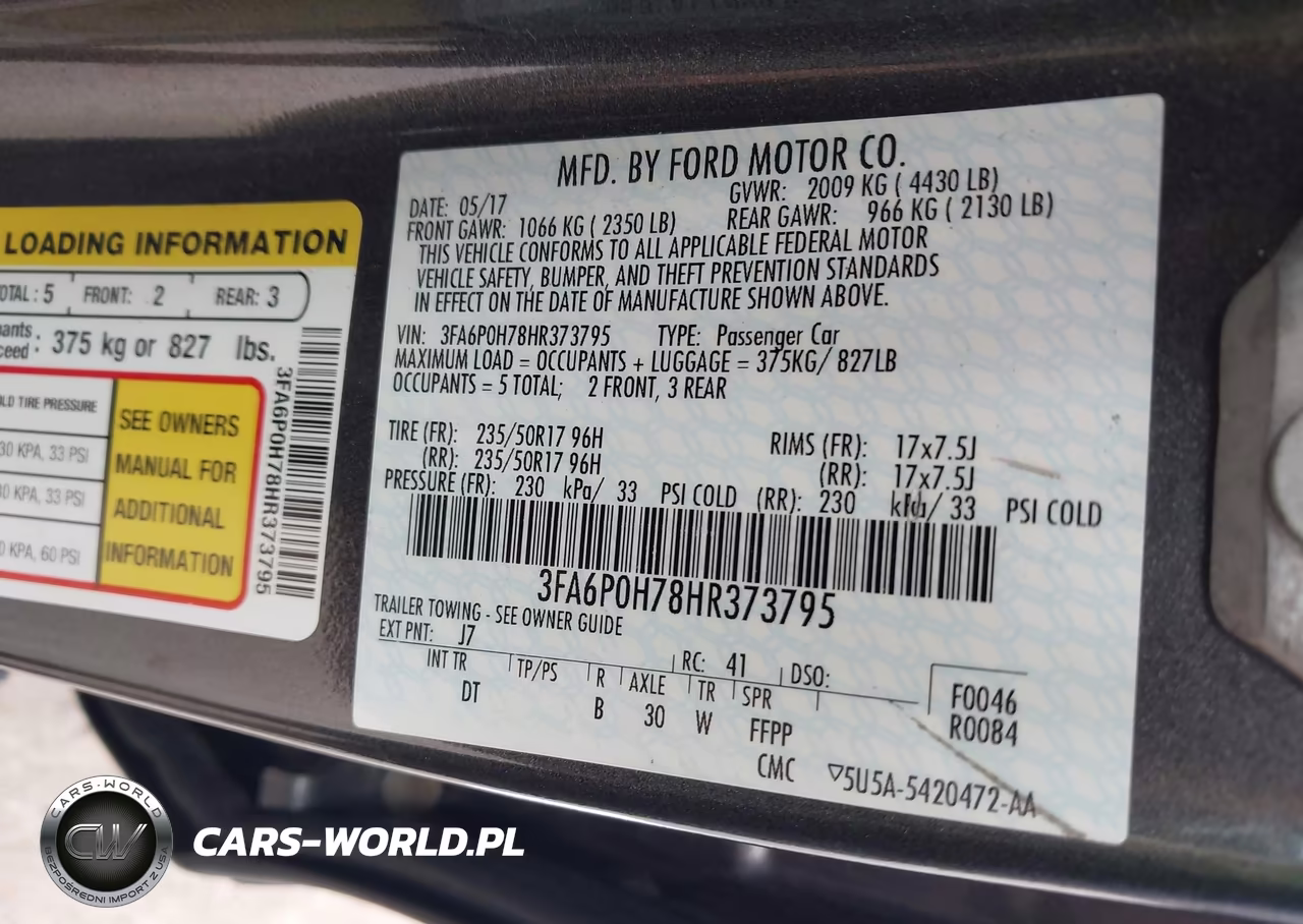 2017 Ford Fusion Se VIN:3FA6P0H78HR373795 - 9