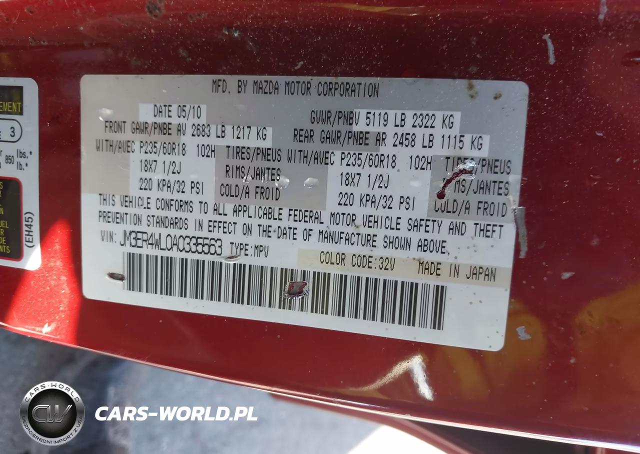2010 Mazda Cx-7 S Touring VIN:JM3ER4WL0A0335563 - 9