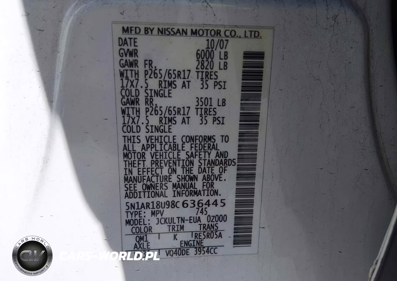 2008 Nissan Pathfinder Se VIN:5N1AR18U98C636445 - 12
