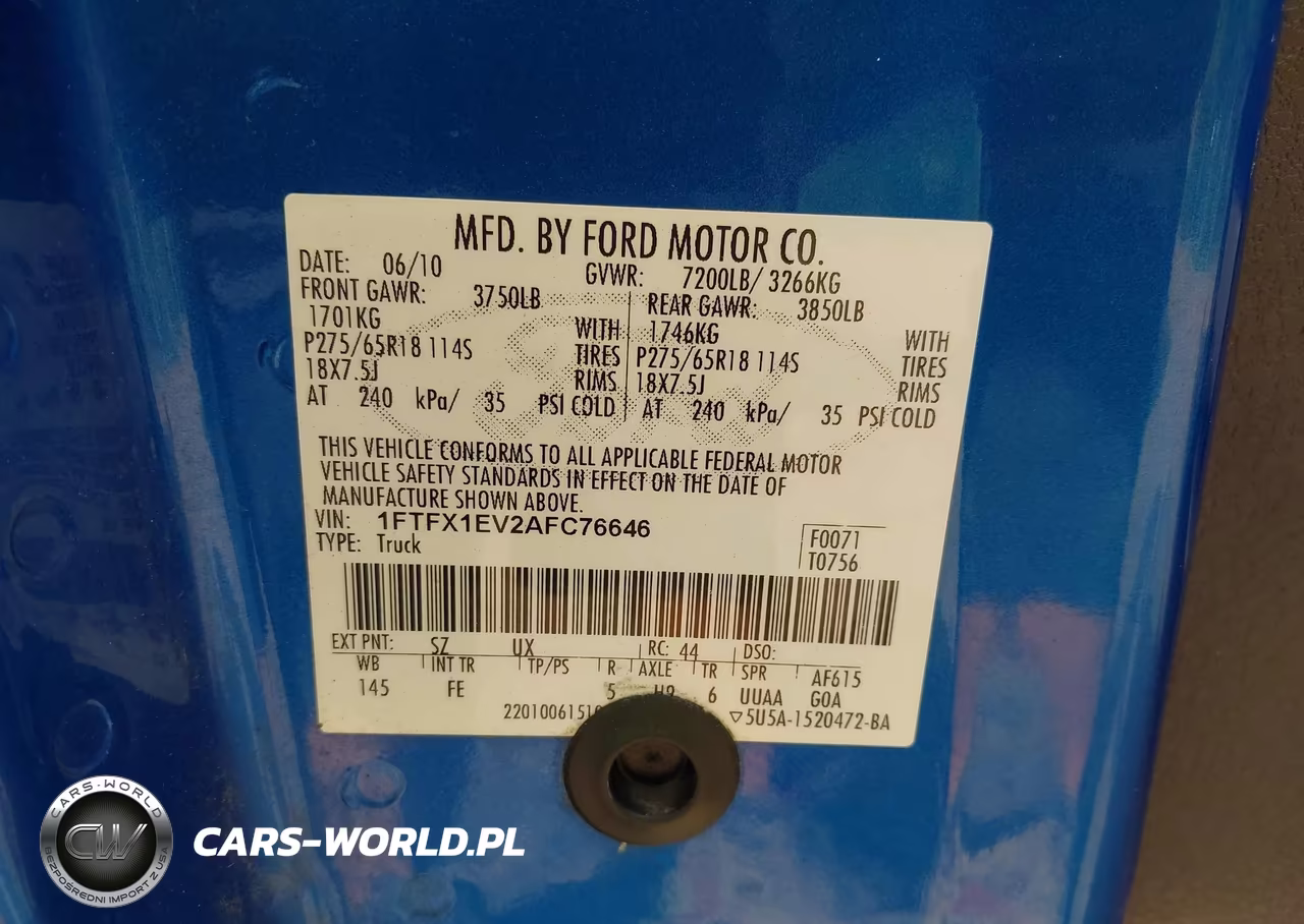 2010 Ford F-150 Fx4-Lariat-Xl-Xlt VIN:1FTFX1EV2AFC76646 - 9