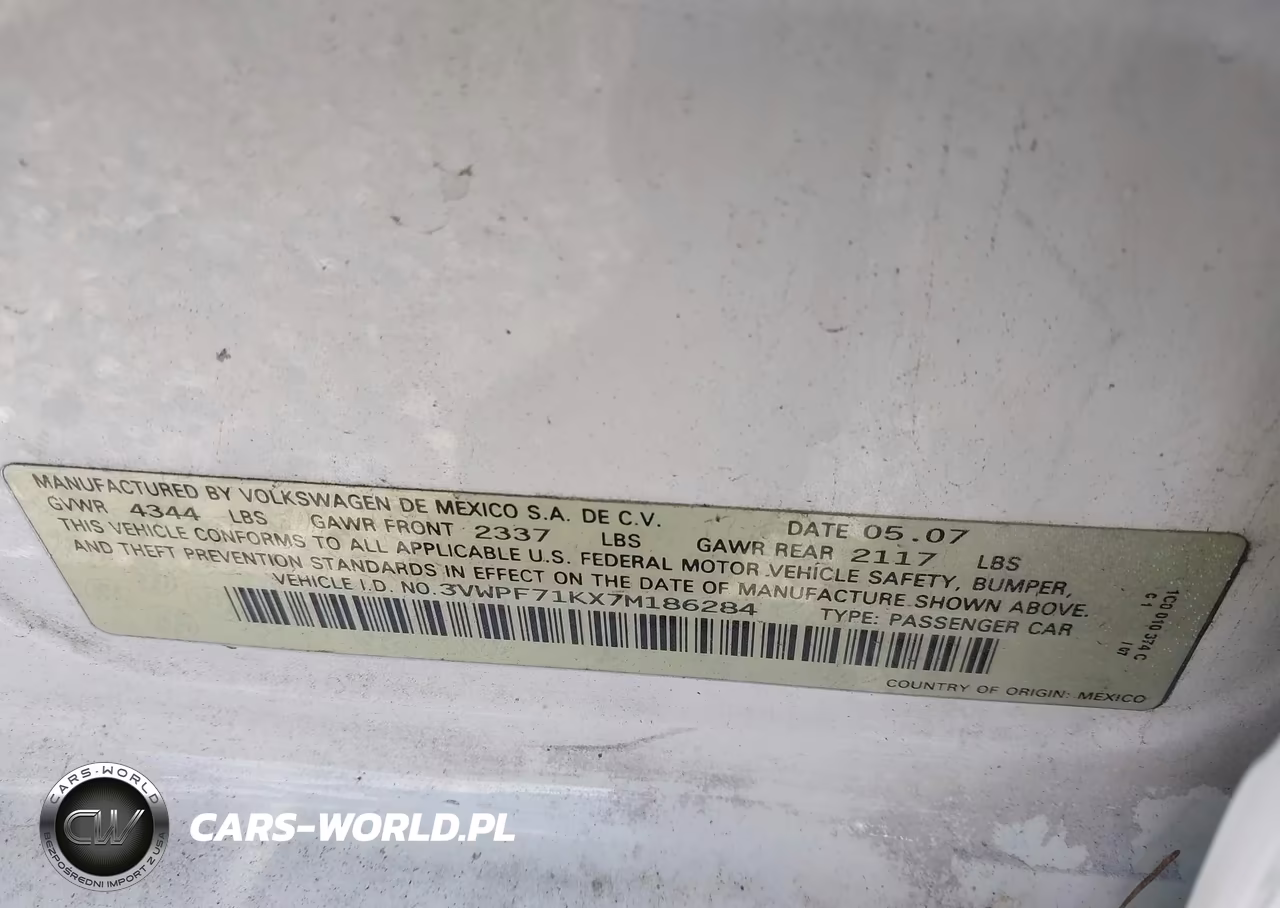 2007 Volkswagen Jetta 2.5 VIN:3VWPF71KX7M186284 - 9