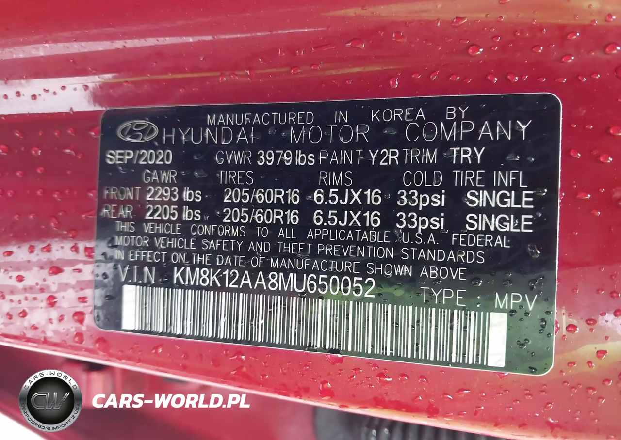 2021 Hyundai Kona Se VIN:KM8K12AA8MU650052 - 9