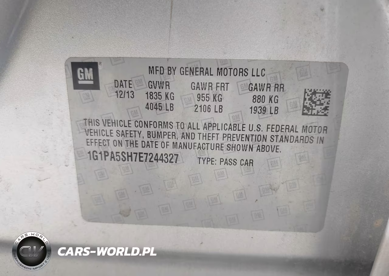 2014 Chevrolet Cruze Ls Auto VIN:1G1PA5SH7E7244327 - 9