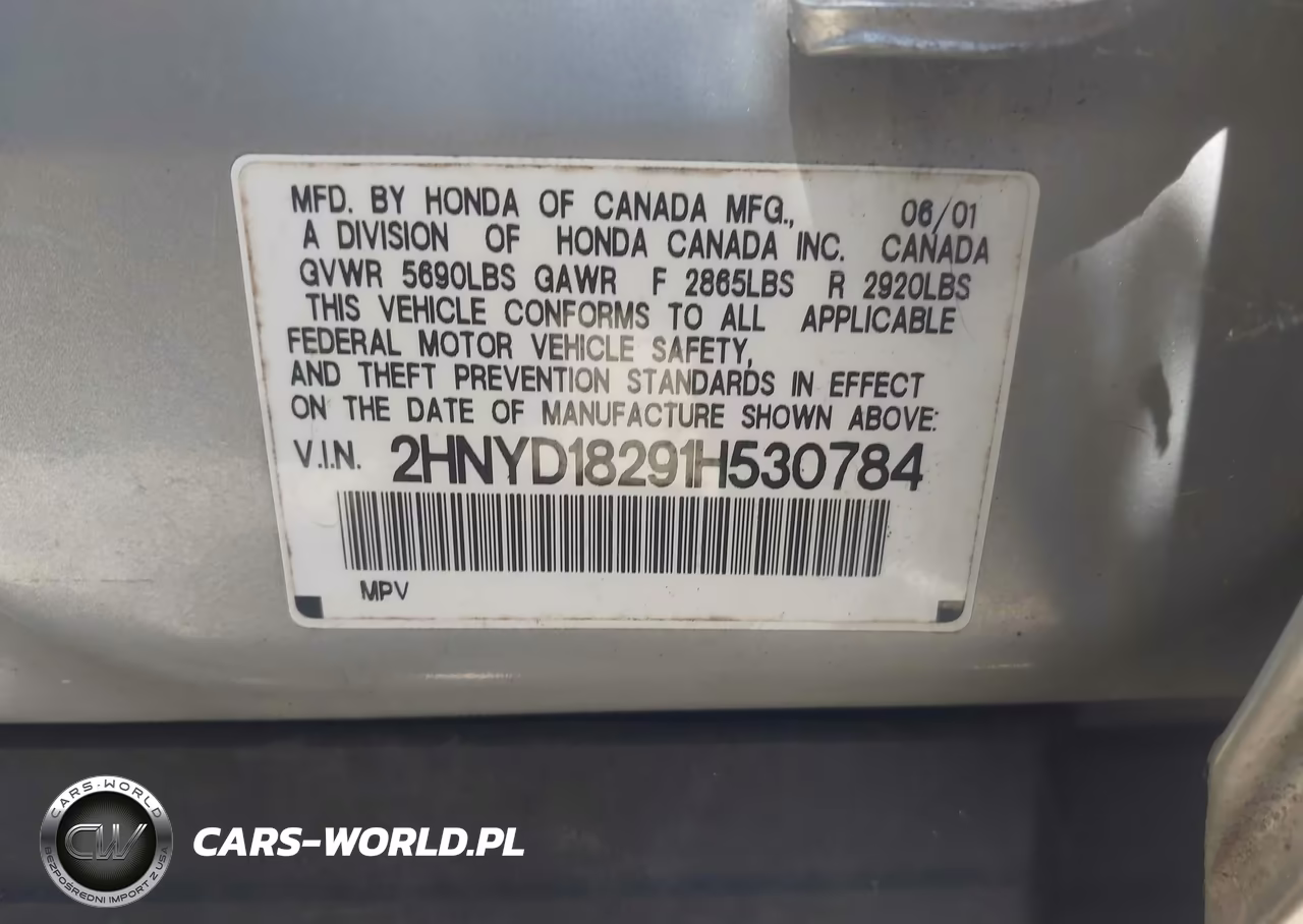 2001 Acura Mdx 3.5L VIN:2HNYD18291H530784 - 9