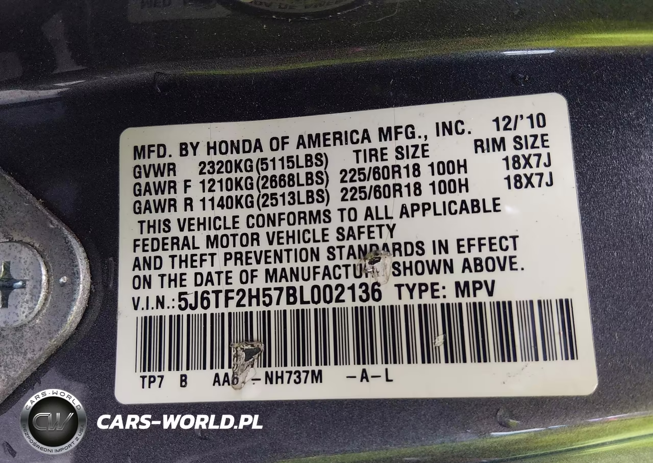 2011 Honda Accord Crosstour Ex-L VIN:5J6TF2H57BL002136 - 9