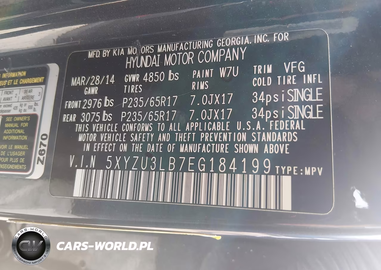 2014 Hyundai Santa Fe Sport 2.4L VIN:5XYZU3LB7EG184199 - 9