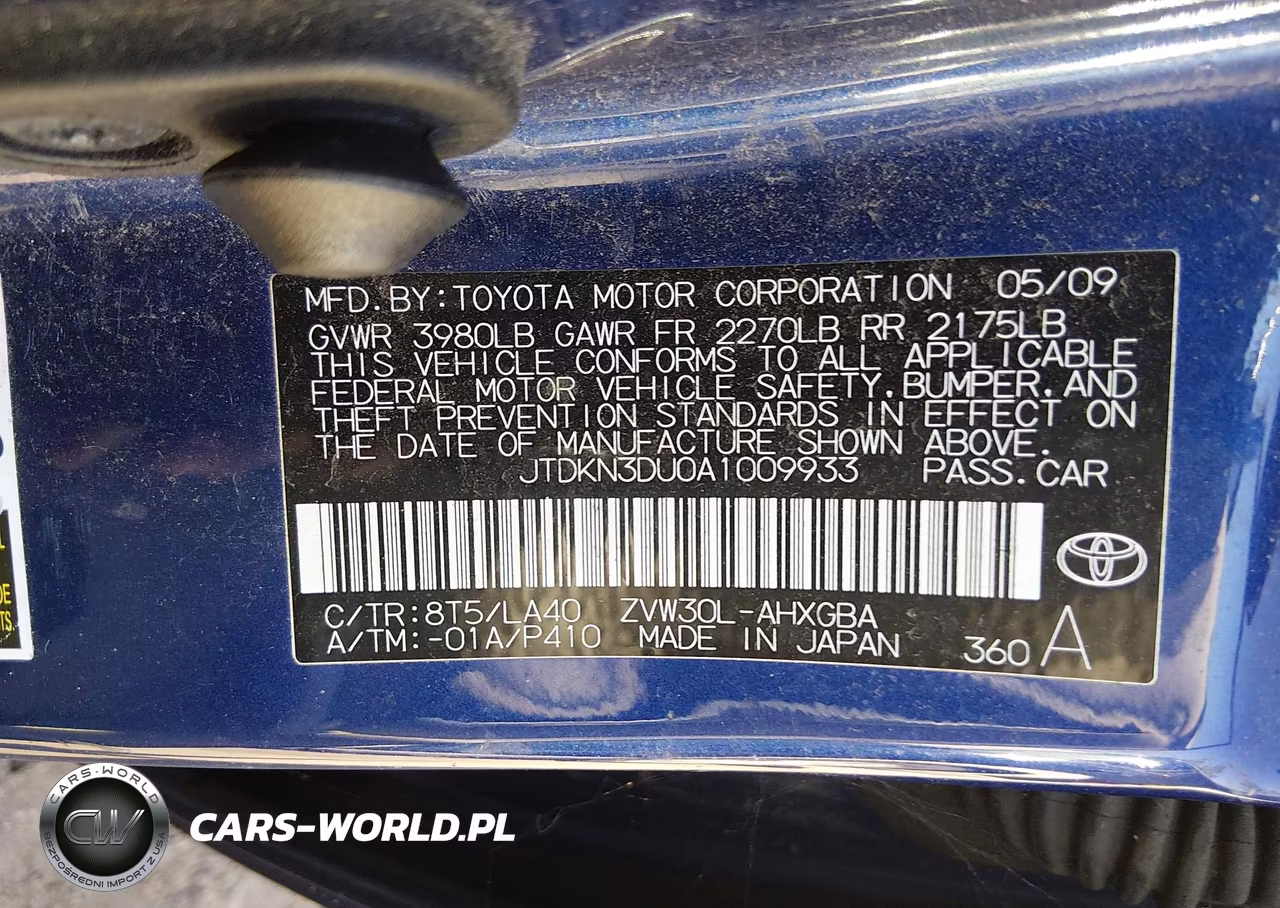 2010 Toyota Prius Iv VIN:JTDKN3DU0A1009933 - 9