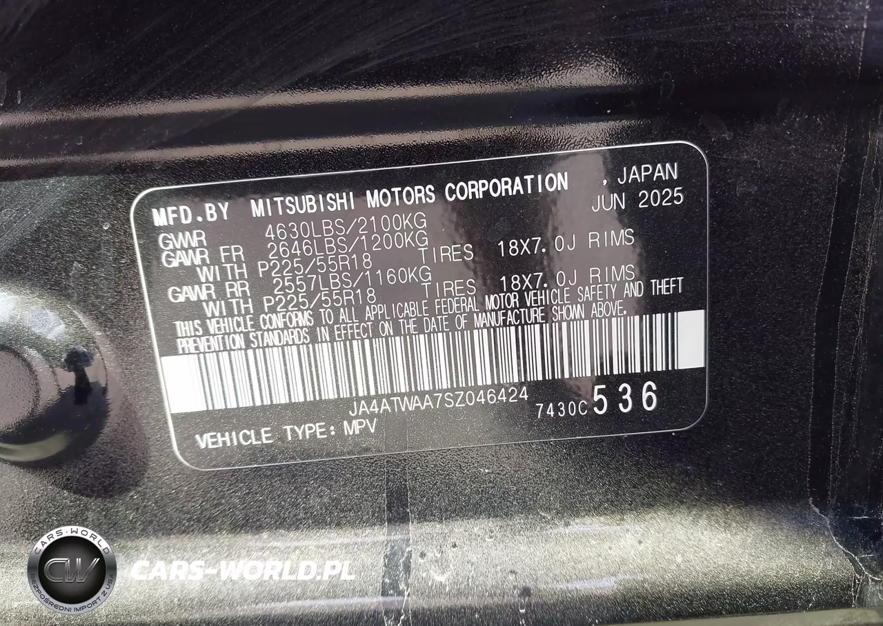2025 Mitsubishi Eclipse Cross Black Edition S-Awc-Se S-Awc-Sel S-Awc VIN:JA4ATWAA7SZ046424 - 9