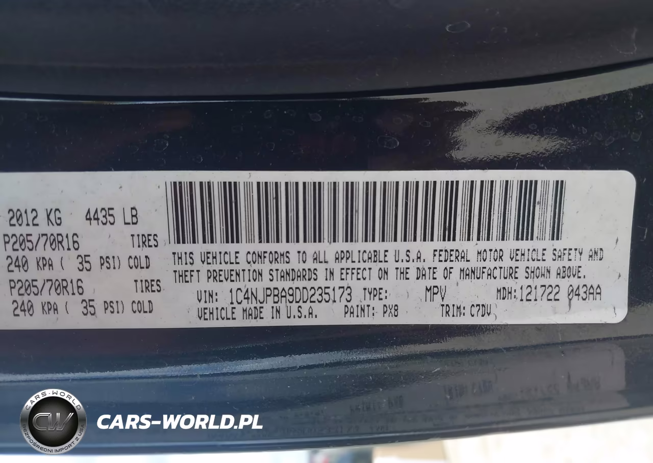 2013 Jeep Patriot Sport VIN:1C4NJPBA9DD235173 - 9