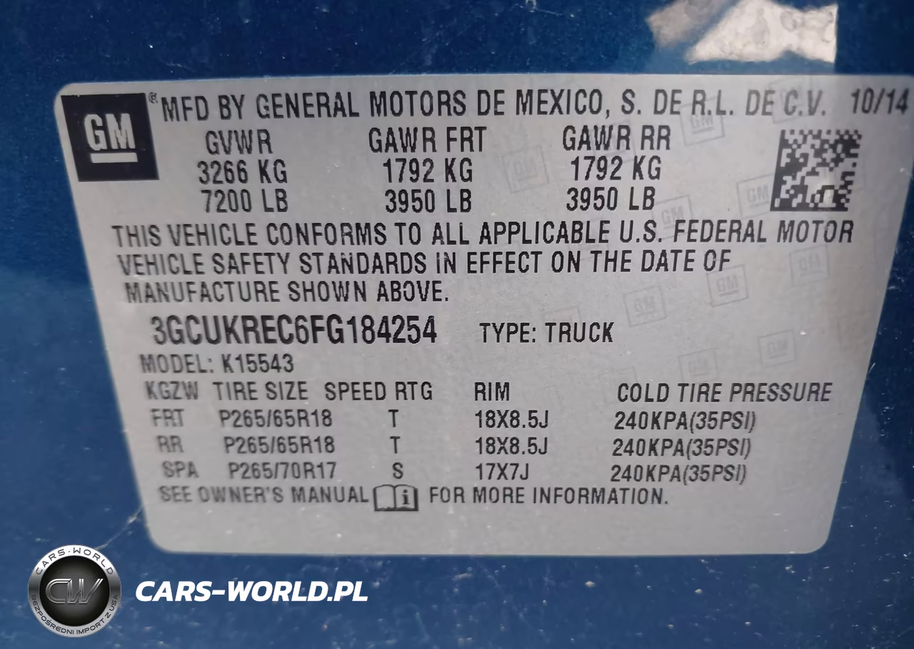 2015 Chevrolet Silverado 1500 2Lt VIN:3GCUKREC6FG184254 - 9