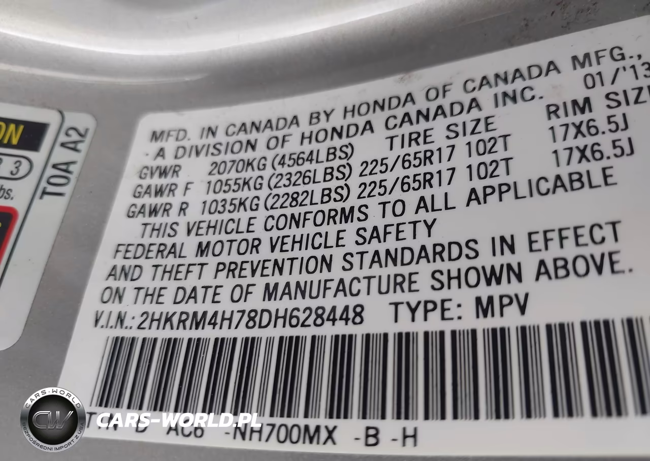 2013 Honda Cr-V Ex-L VIN:2HKRM4H78DH628448 - 9