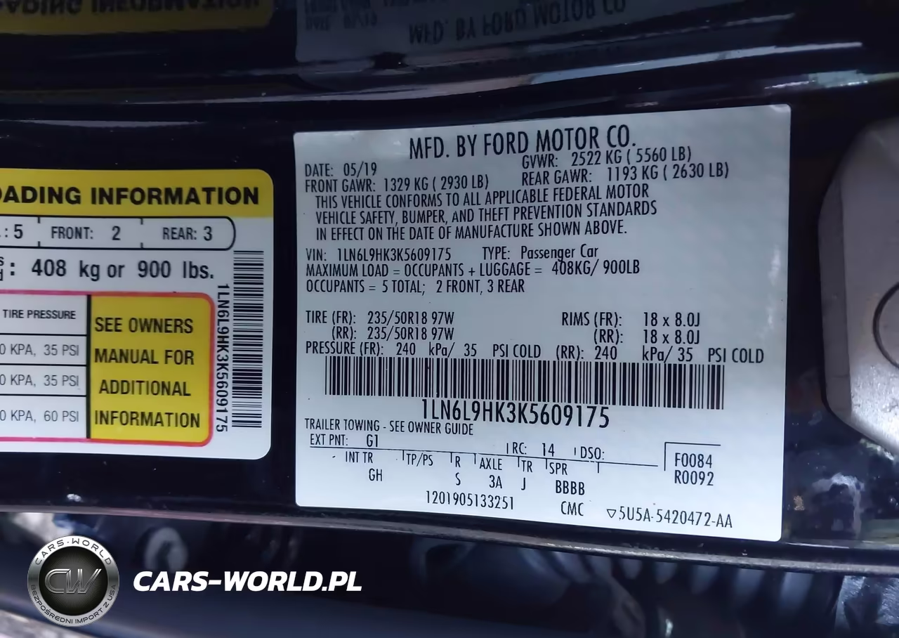 2019 Lincoln Continental Livery VIN:1LN6L9HK3K5609175 - 9