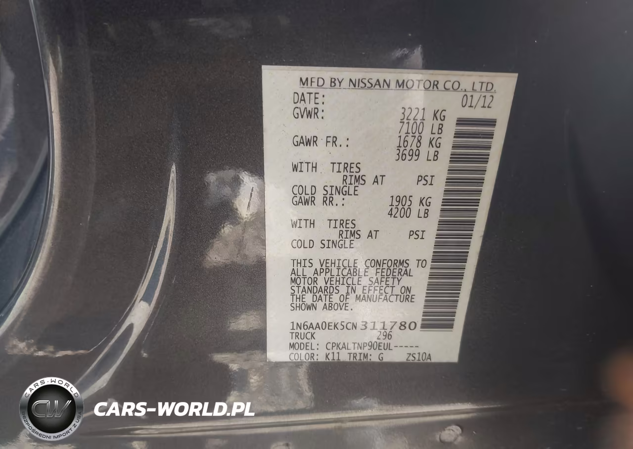 2012 Nissan Titan Sv VIN:1N6AA0EK5CN311780 - 9